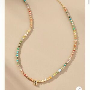 Anthropologie Multi Color T Necklace - Brand New